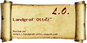 Landgraf Ottó névjegykártya